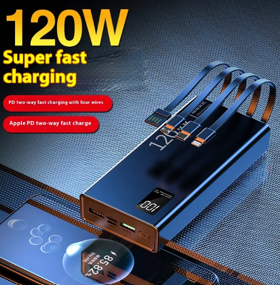 High-Capacity Portable Power Bank with Dual Fast Charging & Digital Display (50,000mAh, Multi-Port)